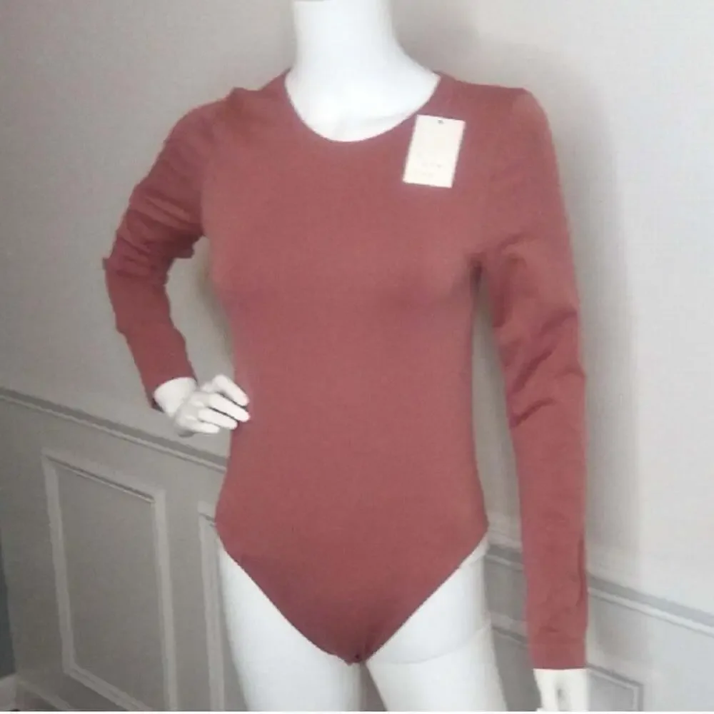 NWT Womens A New Day Rust Colored Long Sleeve Body Suit Bodysuit Size M
